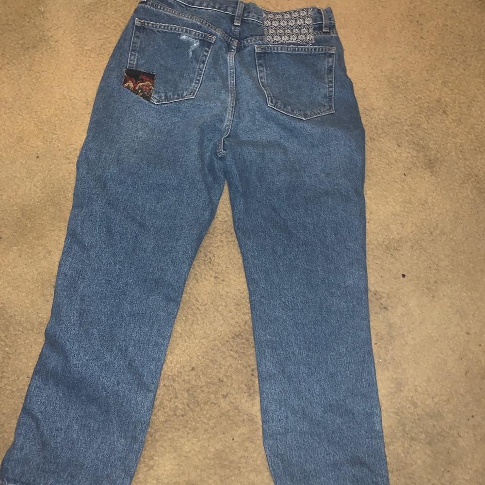 Free People Poppy Patch Straight Leg Jeans $148 Size 30x27 - Picture 12 of 13